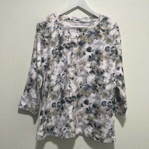 J. Jill Pure Jill cuffed sleeve sweatshirt L watercolor